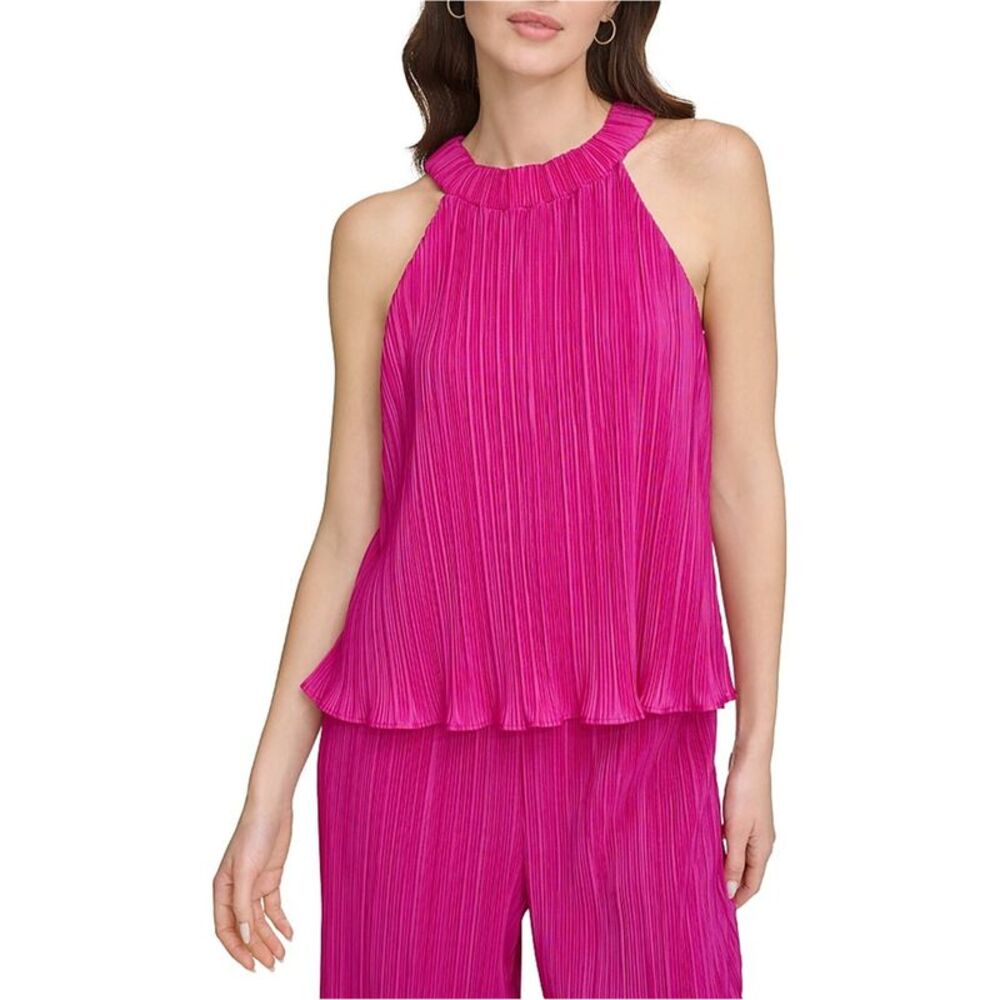 DKNY Womens Textured Halter Top Shirt, NWT